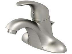 Single Handle Centerset Bathroom Sink Faucet with Drain Assembly in Brushed Nickel