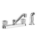 Two Handle Kitchen Faucet with Side Spray in Chrome