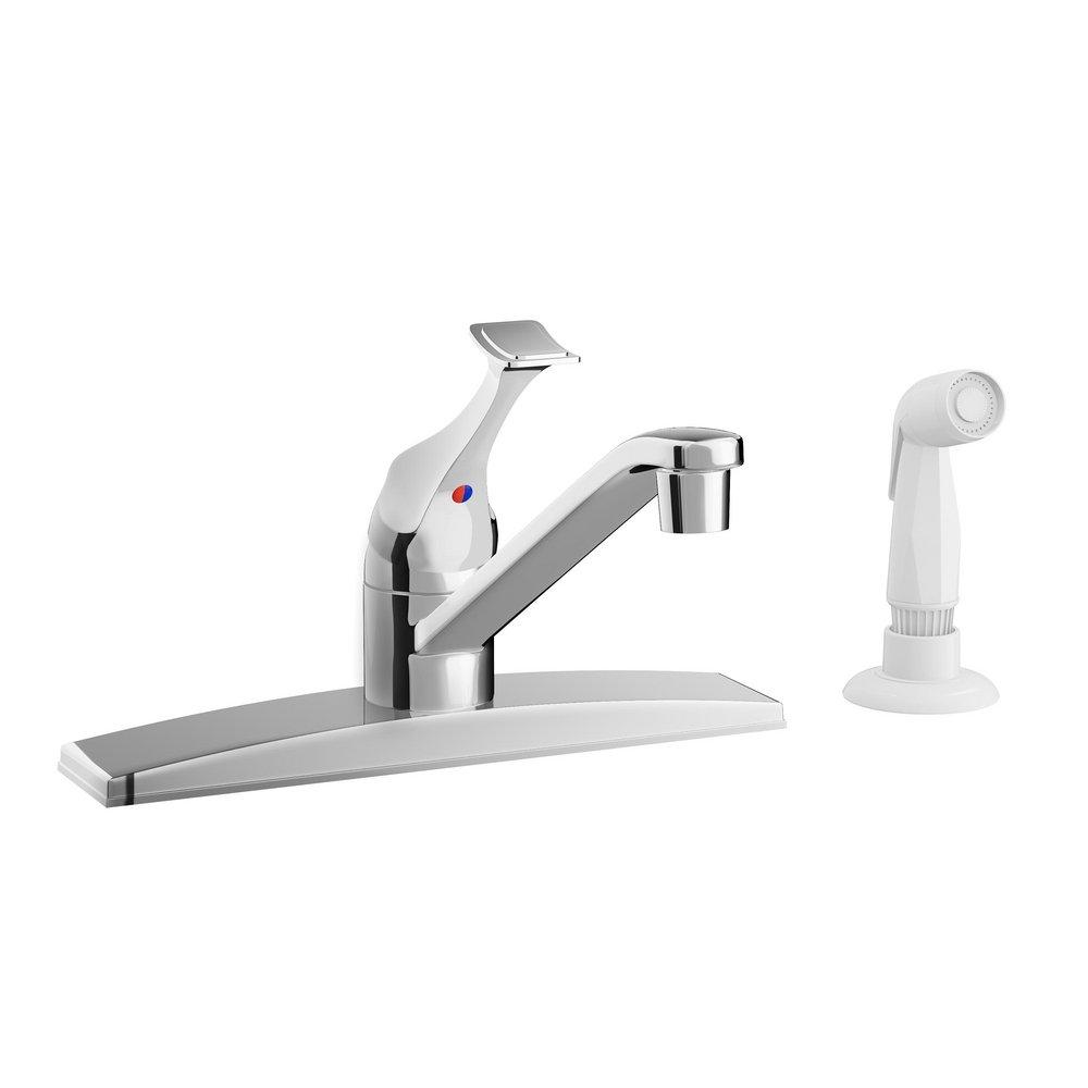 PROFLO&reg; Polished Chrome Monoblock Kitchen Faucet 