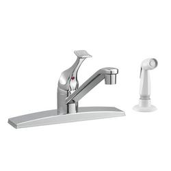 Single Handle Kitchen Faucet with Side Spray in Polished Chrome