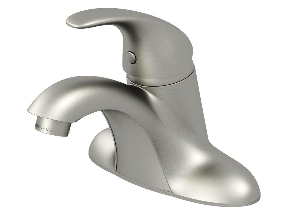Single Handle Centerset Bathroom Sink Faucet in Brushed Nickel 