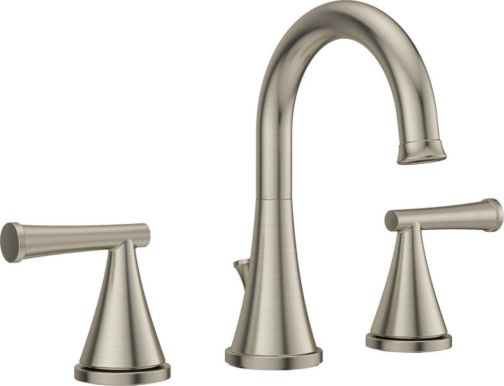 Two Handle Widespread Bathroom Sink Faucet in Brushed Nickel 