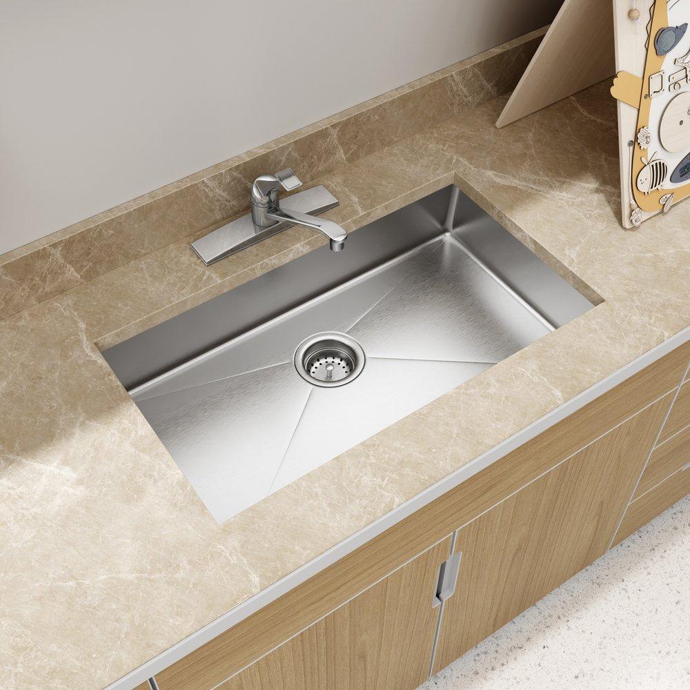 PROFLO&reg; Polished Chrome Monoblock Kitchen Faucet 