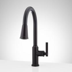 Single Handle Pull Down Kitchen Faucet in Matte Black