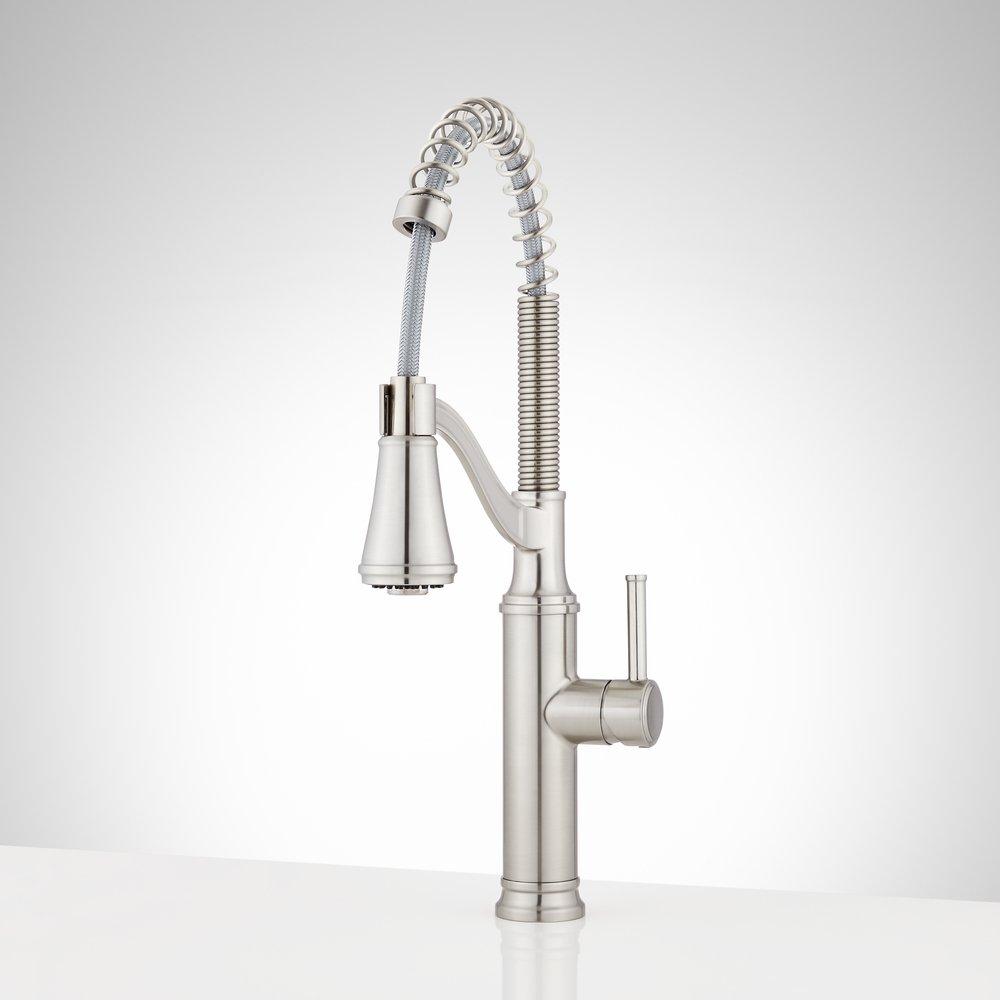 Signature Hardware Stainless Steel Pull Down Kitchen Faucet 