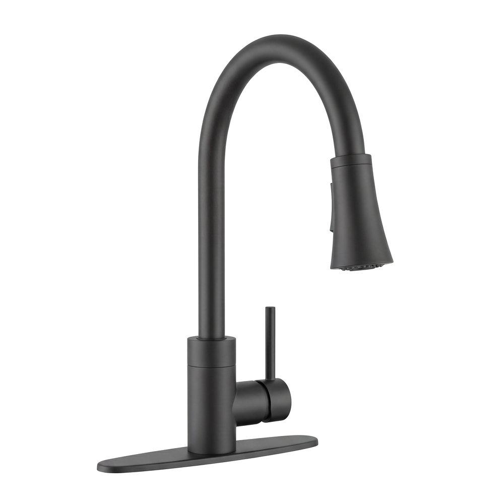 PROFLO&reg; Matte Black Pull Down Monoblock Kitchen Faucet 