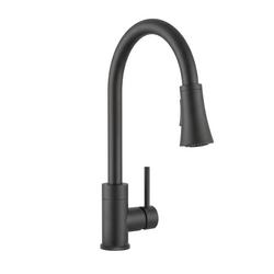 Single Handle Pull Down Kitchen Faucet in Matte Black