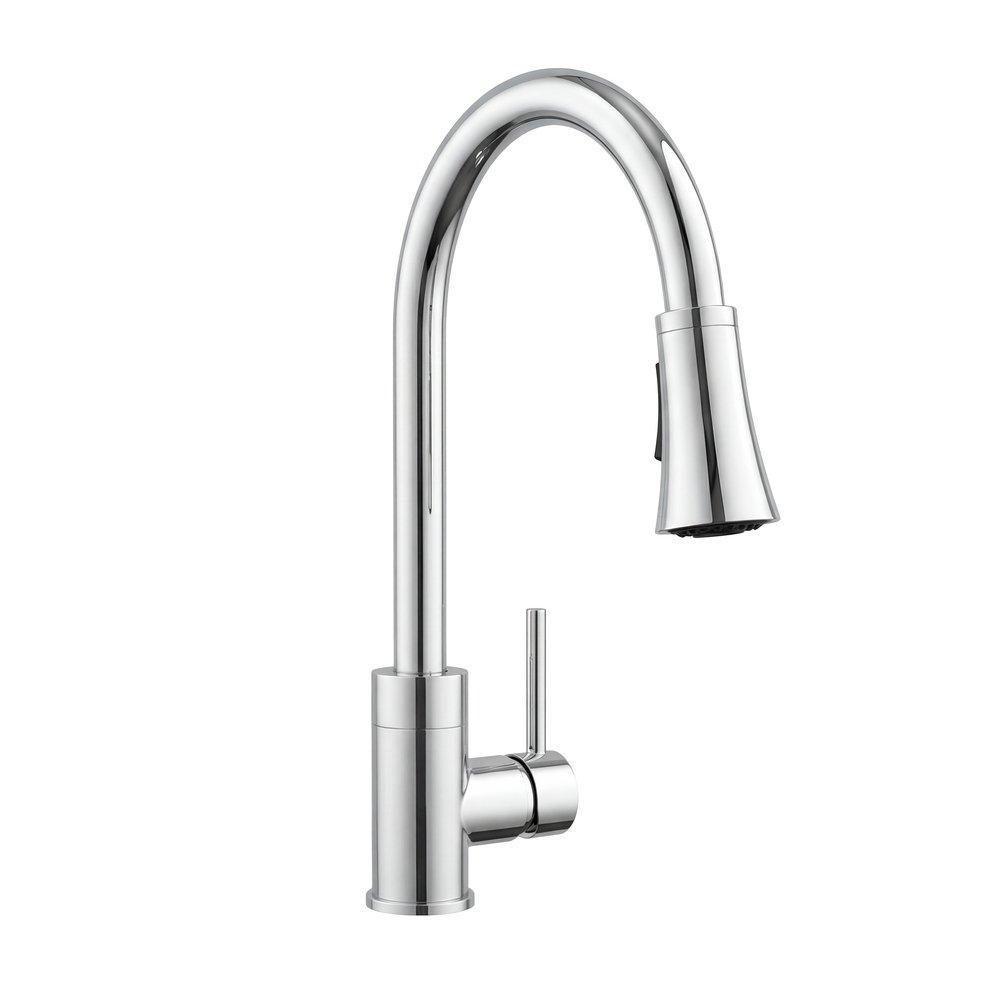 PROFLO&reg; Chrome Pull Down Monoblock Kitchen Faucet 
