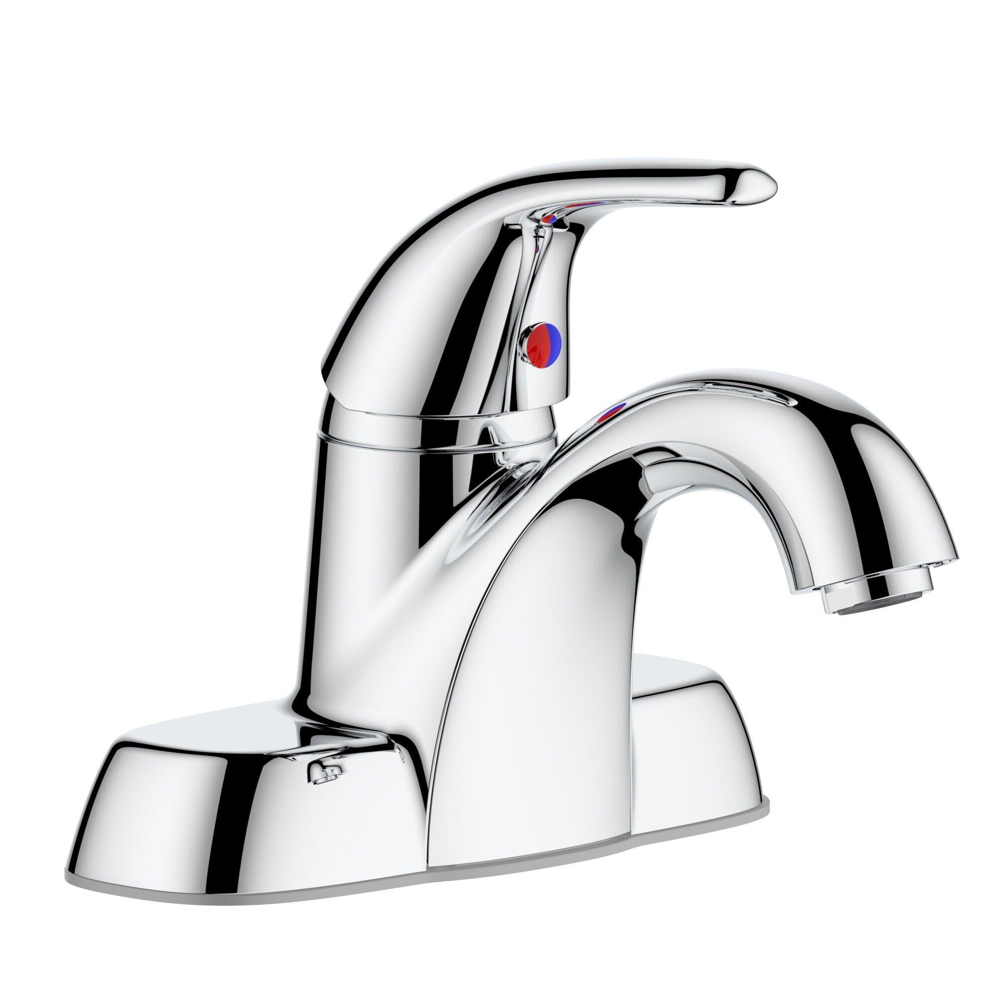 PROFLO&reg; Chrome Single Handle Centerset Bathroom Sink Faucet 