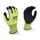 Size XXL 13 ga Knit and Dipped Foam Nitrile Fiberglass and Plastic Gloves in Hi-Viz Green with Black