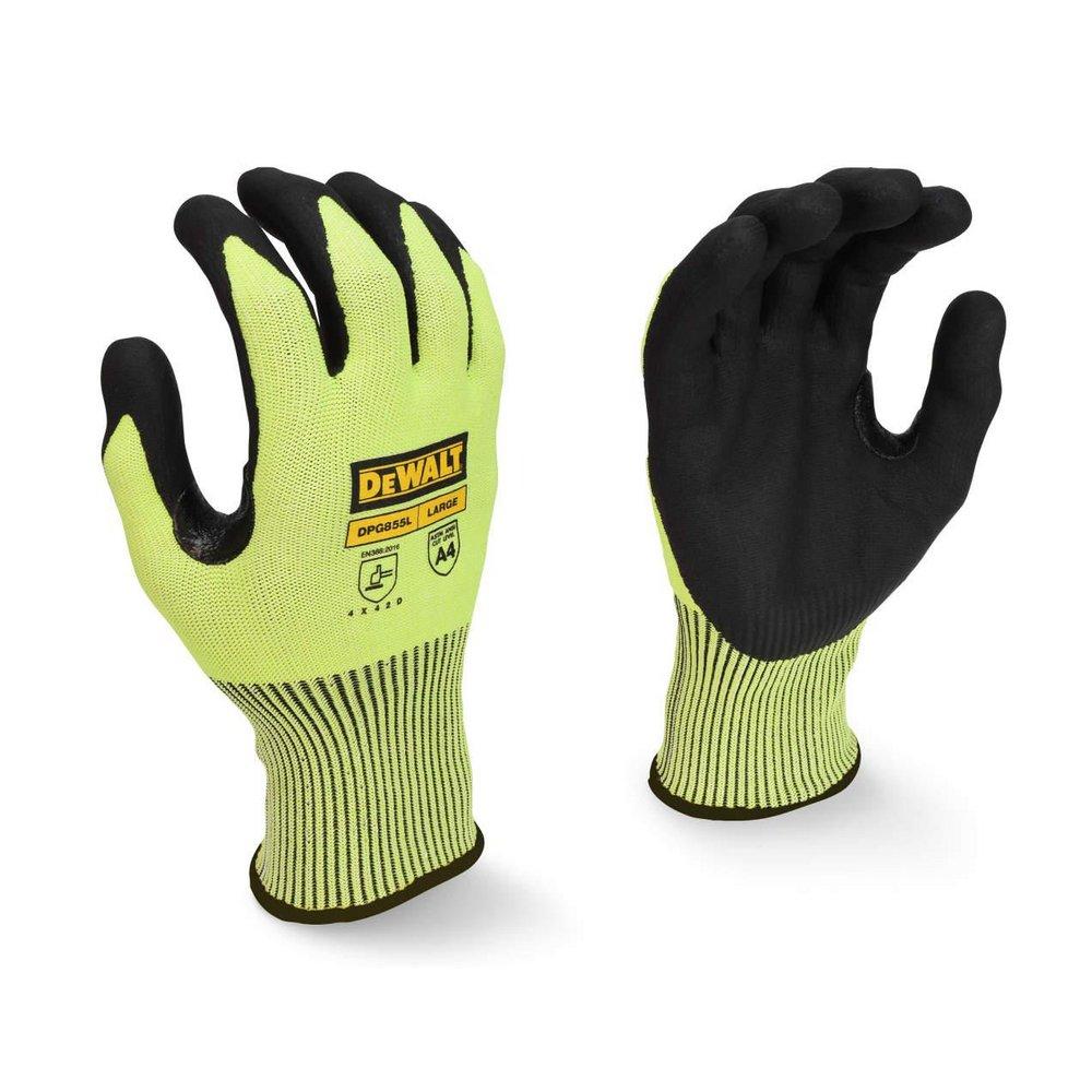 DEWALT Hi-Viz Green 13 ga Knit and Dipped Foam Nitrile Fiberglass and Plastic Gloves in Hi-Viz Green with Black 