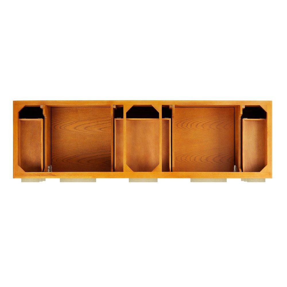 72 WALLMOUNT DOUBLE VANITY WITH RECTANGULAR UNDERMOUNT SINKS HONEY OAK CARRARA WIDESPREAD 