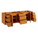 72 WALLMOUNT DOUBLE VANITY WITH RECTANGULAR UNDERMOUNT SINKS HONEY OAK CARRARA WIDESPREAD 