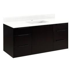 48 in. Wall Mount Vanity with Rectangular Undermount Sink in Black
