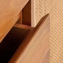 *CVR* 48 TEAK VANITY WITH RECT UNDERMOUNT SINK NATURAL TEAK ARCTIC WHITE QUARTZ NO FAUCET HOLES 