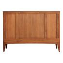 *CVR* 48 TEAK VANITY WITH RECT UNDERMOUNT SINK NATURAL TEAK ARCTIC WHITE QUARTZ NO FAUCET HOLES 