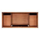*CVR* 48 TEAK VANITY WITH RECT UNDERMOUNT SINK NATURAL TEAK ARCTIC WHITE QUARTZ NO FAUCET HOLES 