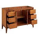 *CVR* 48 TEAK VANITY WITH RECT UNDERMOUNT SINK NATURAL TEAK ARCTIC WHITE QUARTZ NO FAUCET HOLES 