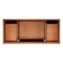 *CVR* 48 TEAK VANITY WITH RECT UNDERMOUNT SINK NATURAL TEAK ARCTIC WHITE QUARTZ NO FAUCET HOLES 