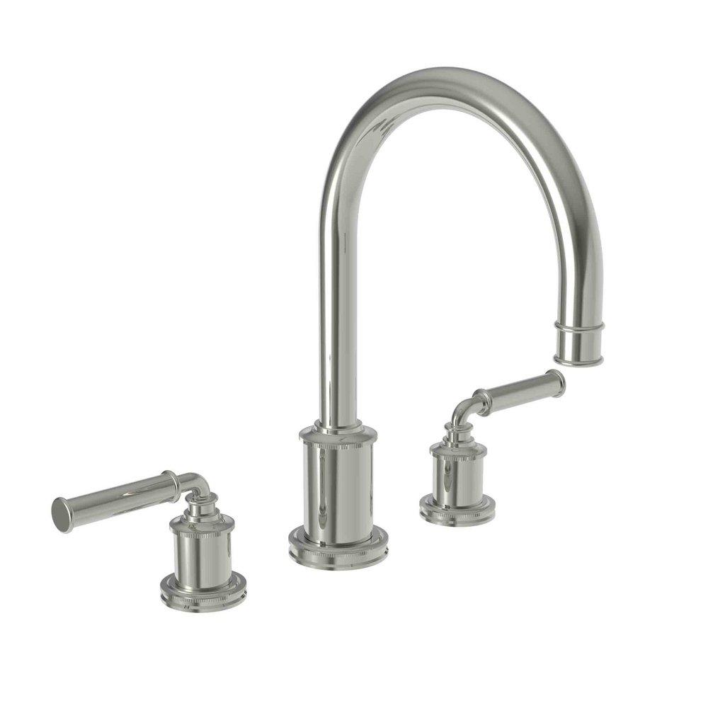 Two Handle Widespread Bathroom Sink Faucet in Polished Nickel - Natural 