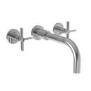 Wall Mount Bathroom Sink Faucet in Uncoated Polished Brass - Living