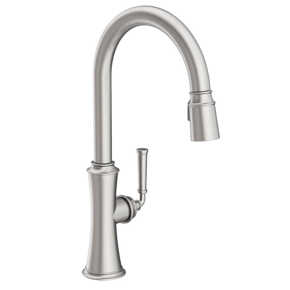 Newport Brass Stainless Steel - PVD Single Handle Pull Down Kitchen Faucet 