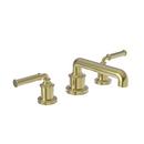 Two Handle Widespread Bathroom Sink Faucet in Uncoated Polished Brass - Living