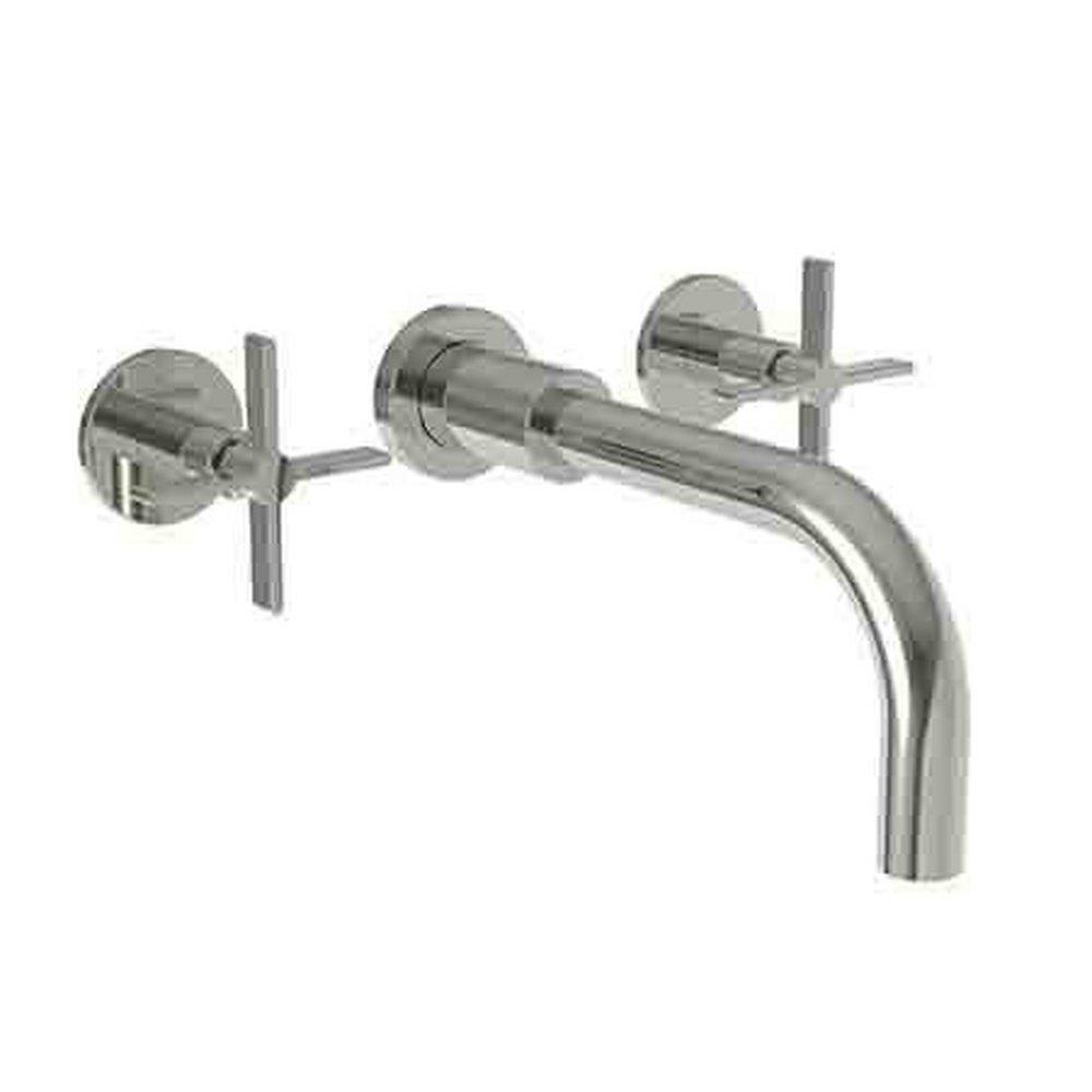 Newport Brass Polished Nickel - Natural Two Handle Wall Mount Bathroom Sink Faucet 