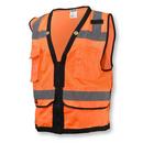 MENS HI-VIZ VEST CUSTOM SC - 5XL HD SURVEYOR SAFETY CLASS 2 CL2 VEST PROOF CODE V130723 FERGUSON LOGO ORANGE XXXXXLG 