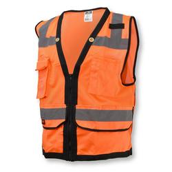 Class 2 Hi-Vis Orange Surveyor Vest, Zipper Front, 5XL