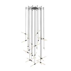 3-1/4 in. 110W 24-Light LED Modern Chandelier in Satin Black