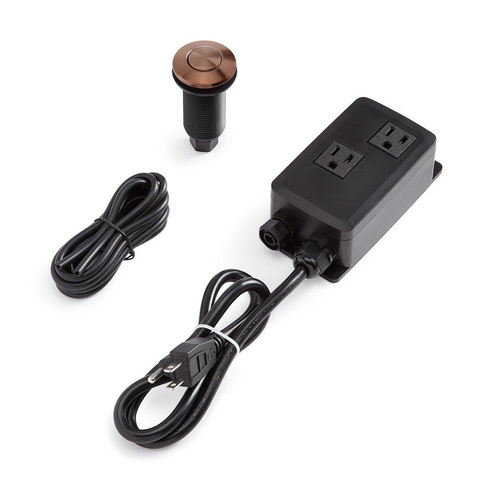 SINGLE OUTLET SINKTOP AIR SWITCH - ANTIQUE COPPER 