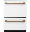 Cafe&trade; Matte White/Brushed Bronze 21-3/4 x 23-9/16 in. 14 Settings Dishwasher 