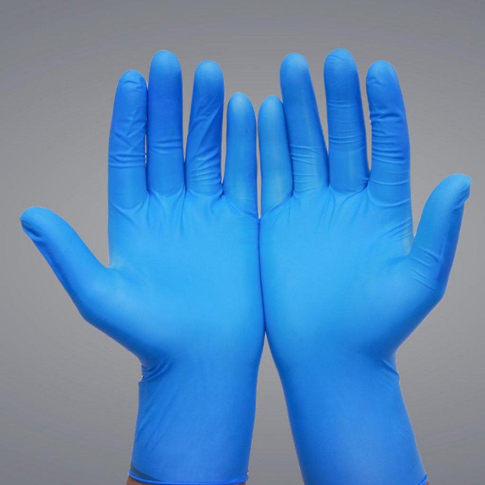 Clean Safety Blue 5 mil Nitrile and Synthetic Fiber Powder Free Disposable Gloves in Blue (Box of 100) 