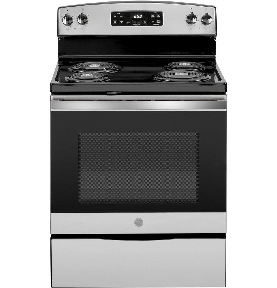 30 in. Electric 4-Burner Coil Freestanding Range in Stainless Steel and Black 