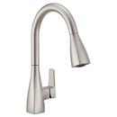 Single Handle Pull Down Kitchen Faucet in Stainless Steel 