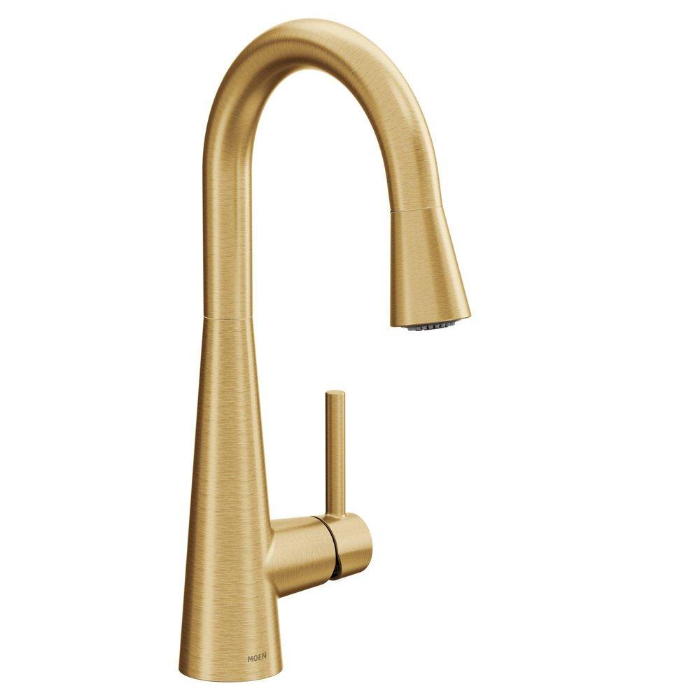 Moen Brushed Gold Single Handle Lever Bar Faucet 