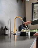 Moen Brushed Gold Single Handle Pull Down Voice Activated Kitchen Faucet with PowerBoost and Reflex Technology 