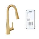 Moen Brushed Gold Single Handle Pull Down Sensor Kitchen Faucet 