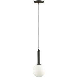 60W 1-Light E12 Candelabra B10 Pendant in Matte Black with White Glass