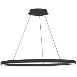 63W 1-Light 1-Tier Integrated LED Chandelier in Matte Black