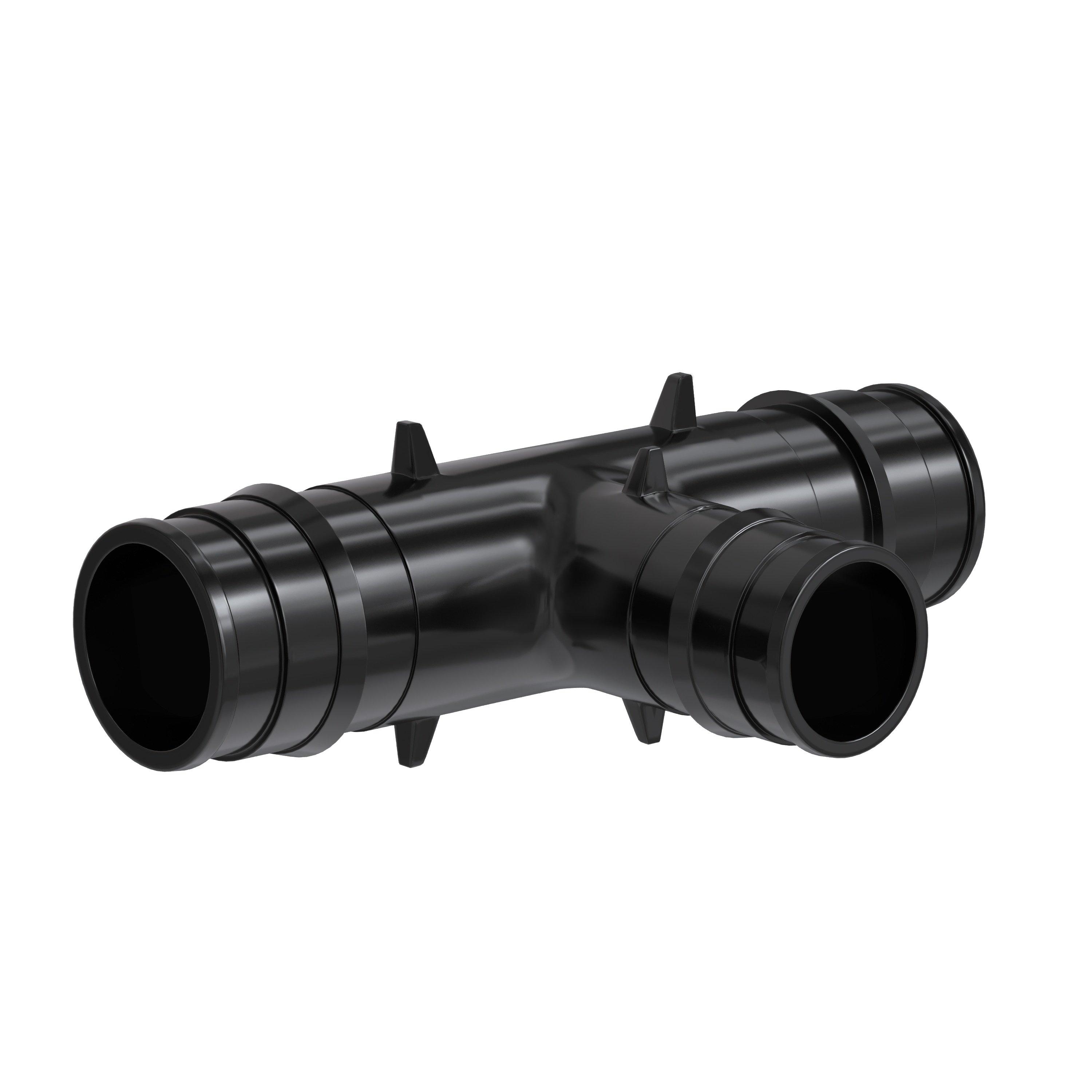 Jones Stephens Black Plastic PEX Expansion Reducing Tee 