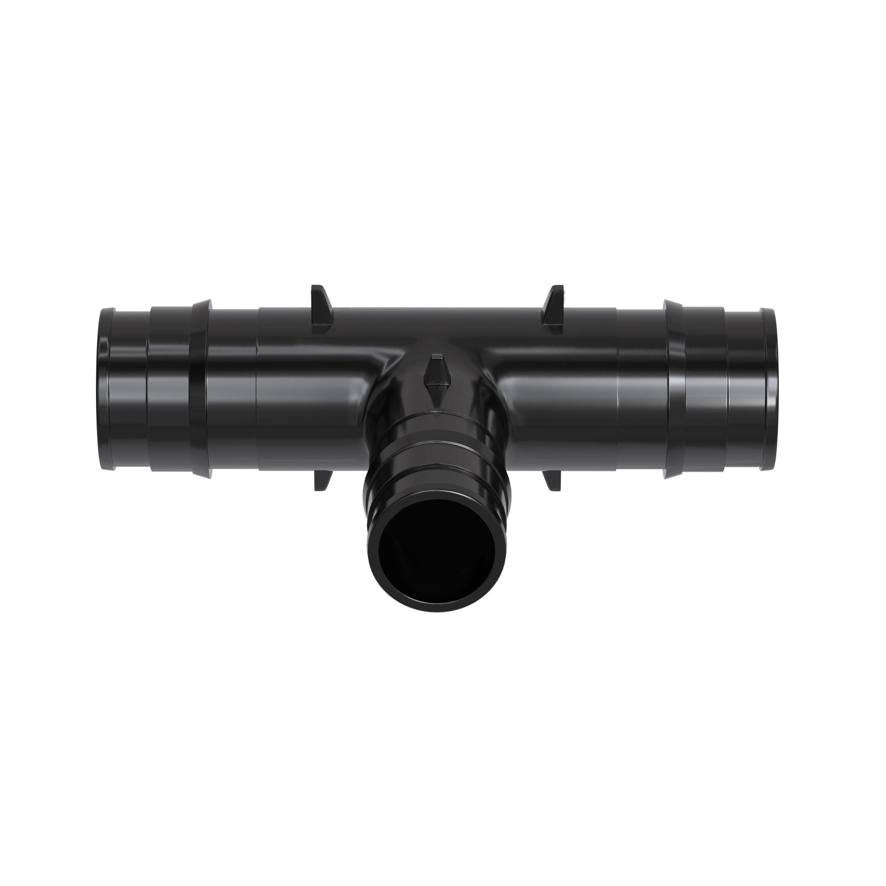 Jones Stephens Black Plastic PEX Expansion Reducing Tee 