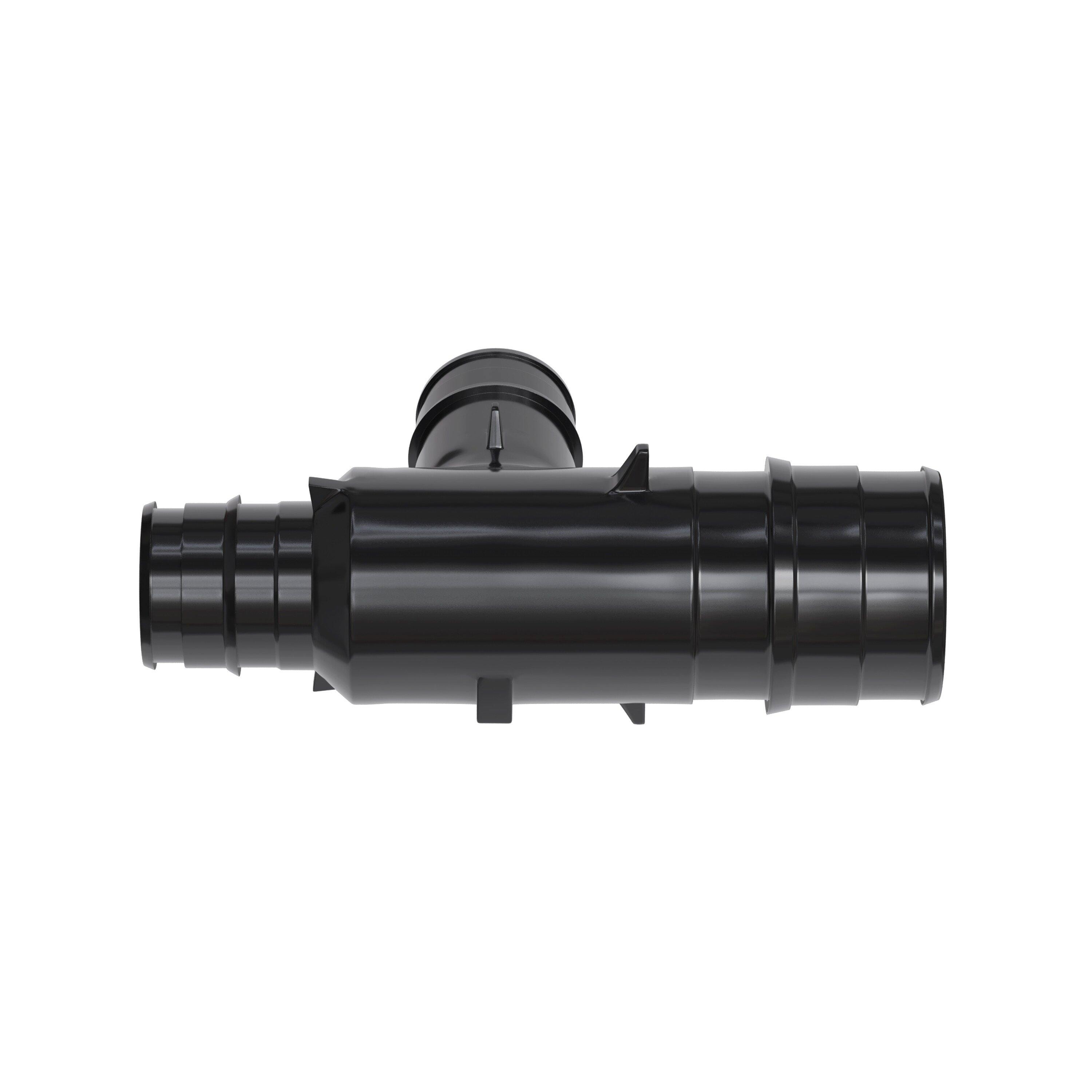 Jones Stephens Black Plastic PEX Expansion Reducing Tee 