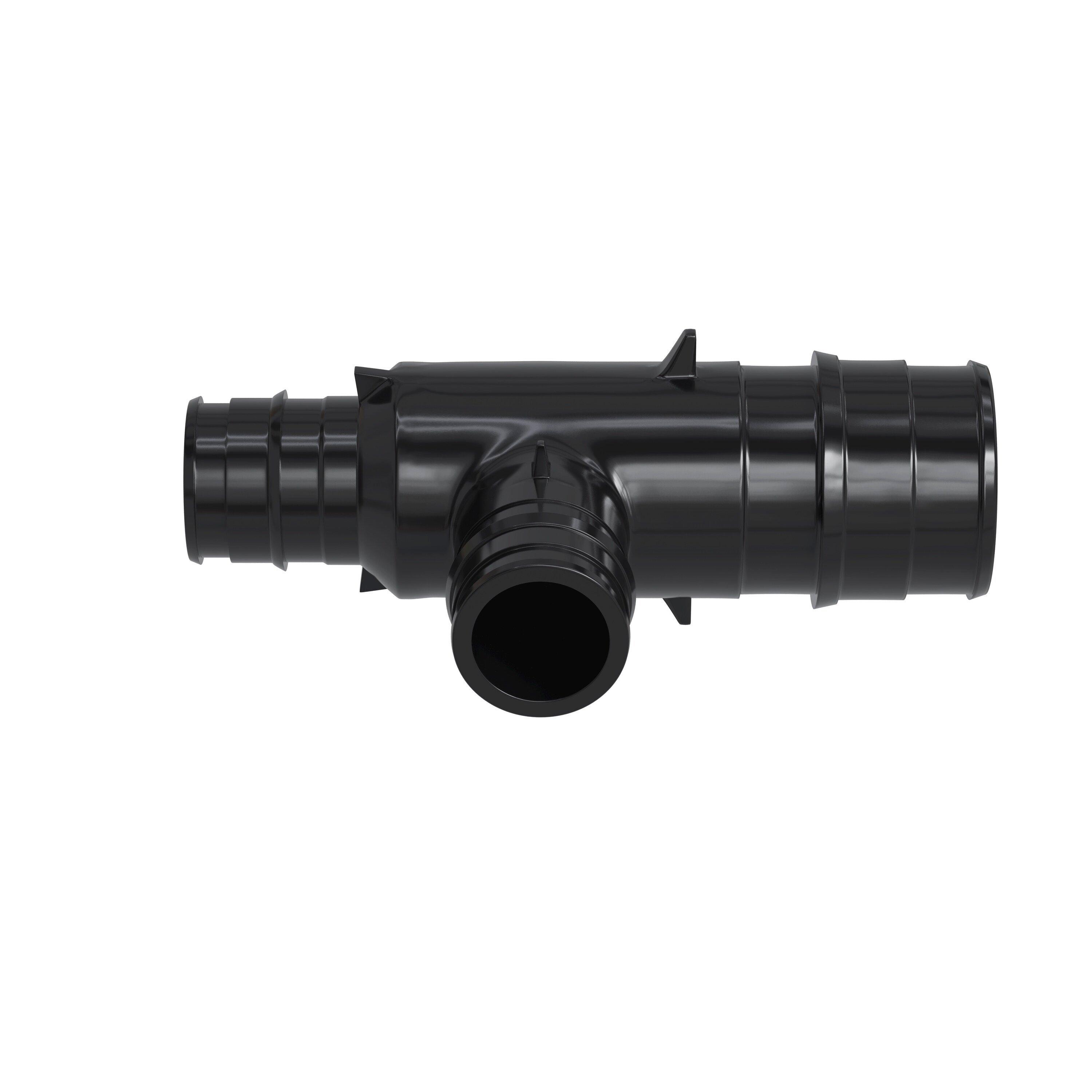 Jones Stephens Black Plastic PEX Expansion Reducing Tee 
