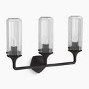 25in. 180W 3-Lights E26 Medium Vanity Fixture in Matte Black