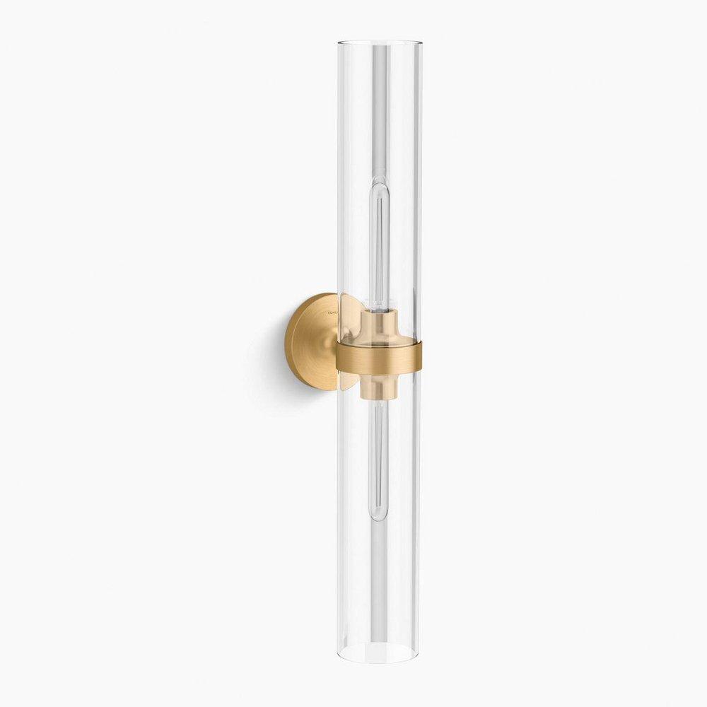 2?Light 29 in. Tall Wall Sconce in Brushed Moderne Brass 