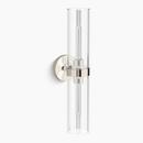 2-Light 22 in. Tall Bathroom Sconce in Polished Nickel