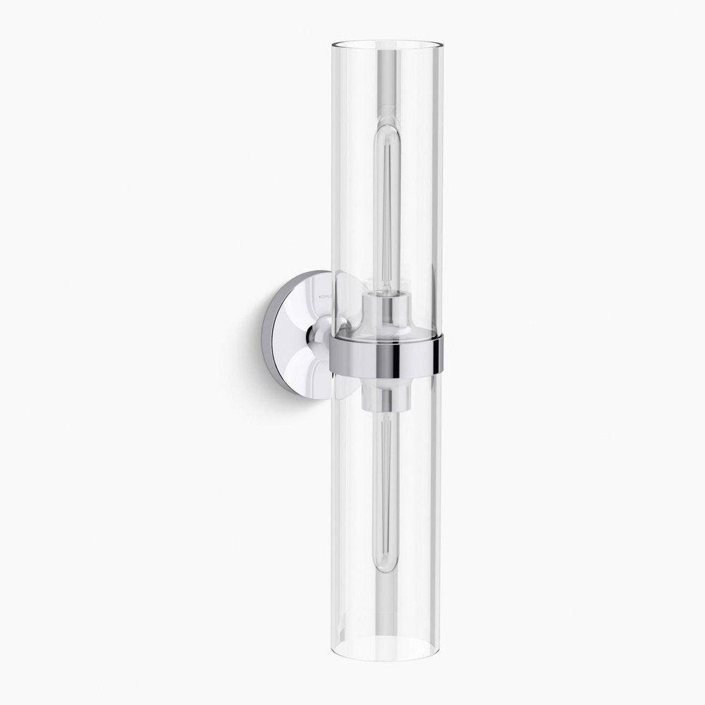 2-Light 22 in. Tall Bathroom Sconce in Polished Chrome 