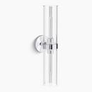 2-Light 22 in. Tall Bathroom Sconce in Polished Chrome